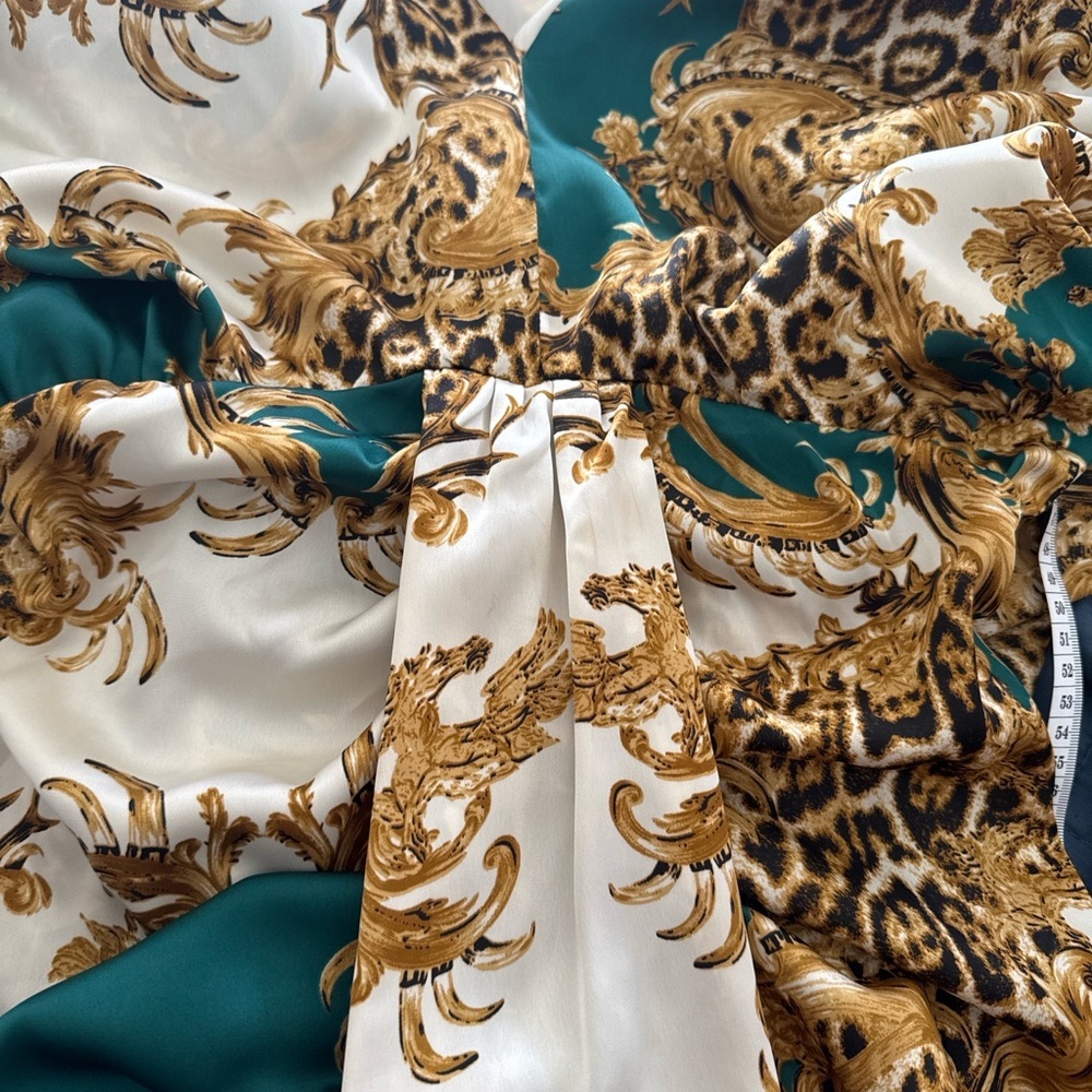 Sam & Lili Paris Resort Kimono Wrap Dress Baroque Leopard Green - Picture 4 of 12